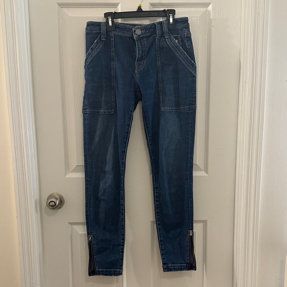 Joie Women’s Dark Blue Skinny Jeans with Zipper Accents